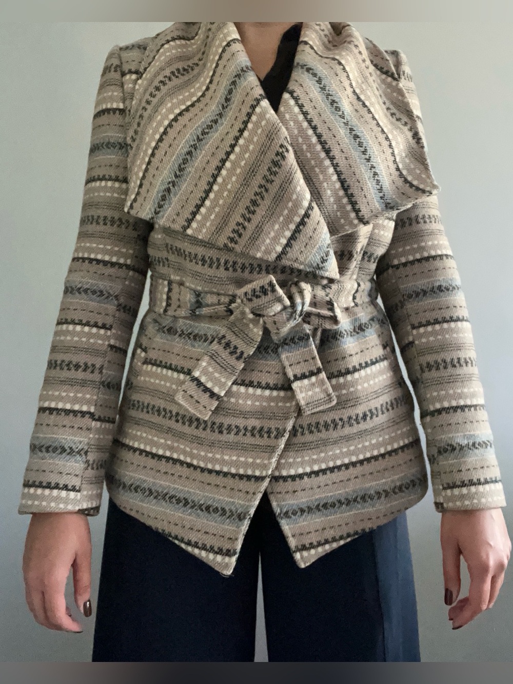 Tie-Waist Jacket - Neutral Stripe